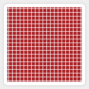 Red and White Graph Grid Pattern Magnet